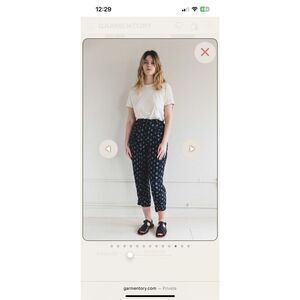 Caron Callahan Elite Pant Jet Basket Floral Fil Coupe Black Blue Pants Trousers